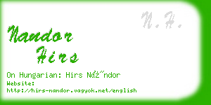 nandor hirs business card